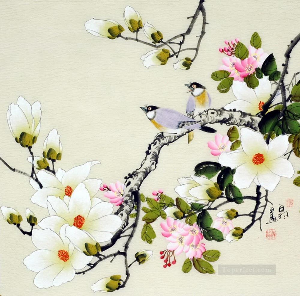 中国の鳥の花の作品油絵